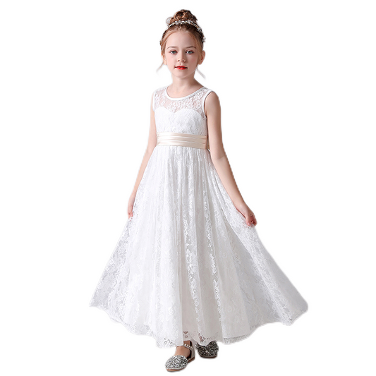 Dideyttawl Lace Flower Girl Dresses For Wedding Pagaent Ball Gown Girls Birthday Party Dress Sleeveless