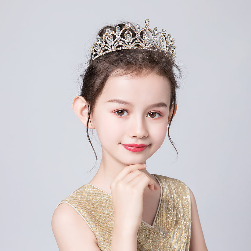Gold Crystal Hair Accessories Front View