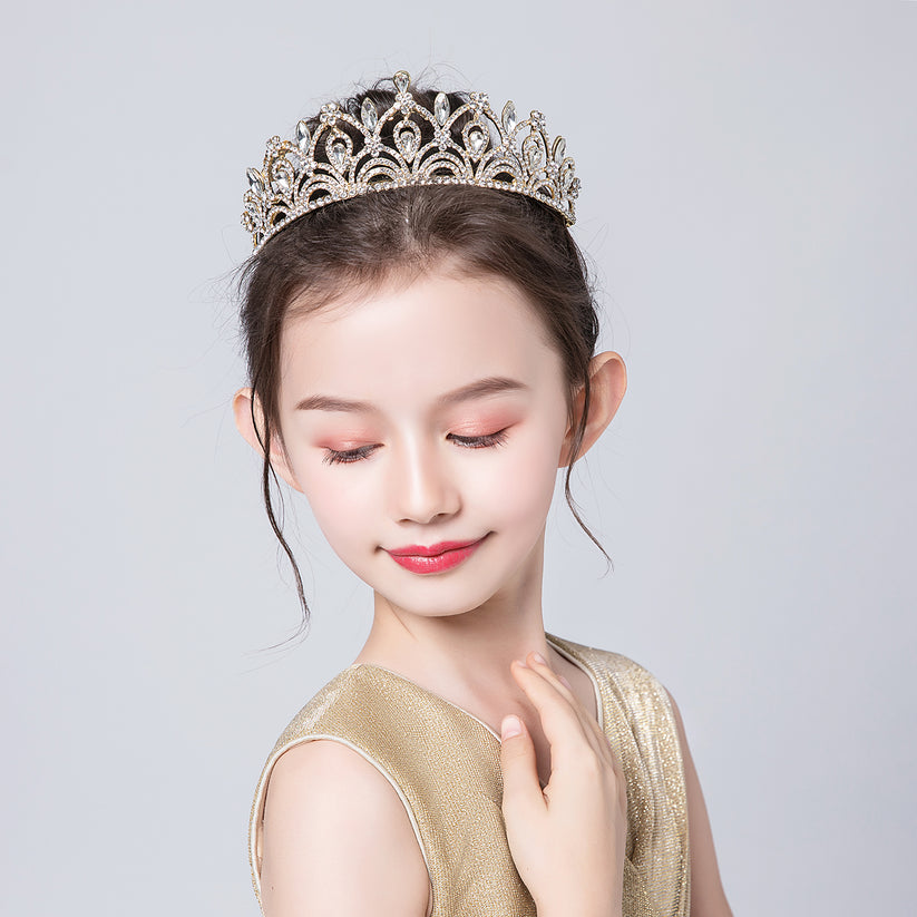 Gold Crystal Hair Accessories Front View