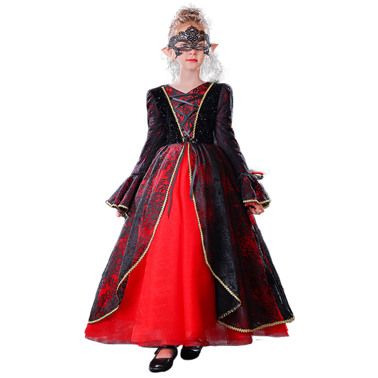 Girls Halloween Dresses Fancy Party Ball Gown Lace For Teens Girls Special Occasion Long Dress