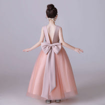Dideyttawl Girls Blush Pink Princess Dress Sleeveless Tulle Ball Gown for Wedding Party