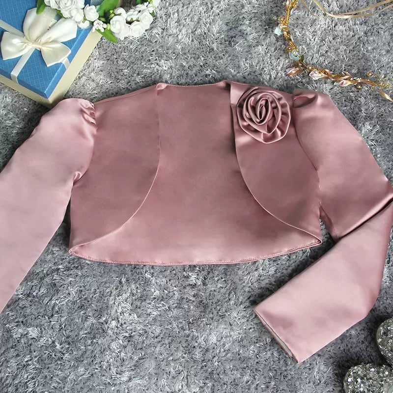 Little Girls Satin Cape Princess Coat