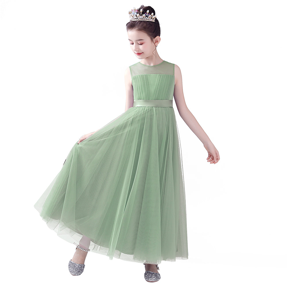 Dideyttawl Flower Girl Dresses Tulle Junior Bridesmaid Wedding Formal Kids Girls' Special Occasion Princess Dress Full Length, Sage Green / 8 Dideyttawl Flower Girl Dresses Tulle Junior Bridesmaid Wedding Formal Kids Girls' Special Occasion Princess Dress Full Length, Sage Green / 8