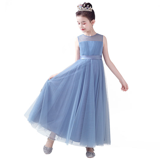 Dideyttawl Flower Girl Dresses Tulle Junior Bridesmaid Wedding Formal Kids Girls' Special Occasion Princess Dress Full Length