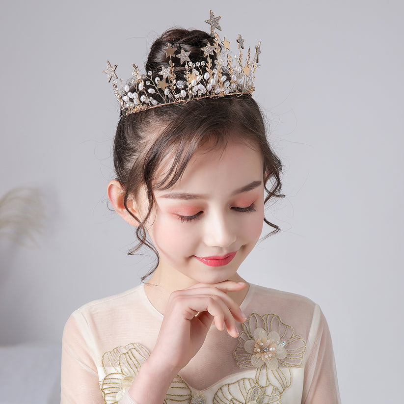 Gold Crystal Hair Accessories Front View