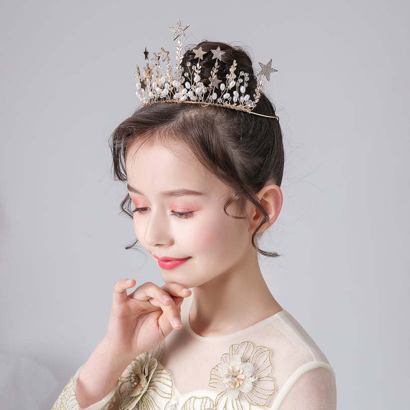 Gold Crystal Hair Accessories Side View