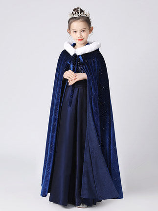 little Girl Dress Cape Princess Style Coat Floor Length
