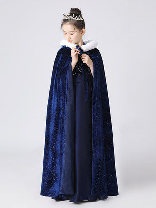 little Girl Dress Cape Princess Style Coat Floor Length