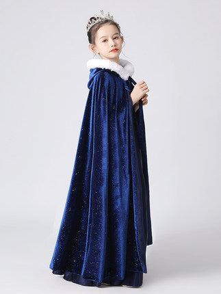 little Girl Dress Cape Princess Style Coat Floor Length