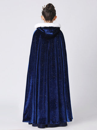 little Girl Dress Cape Princess Style Coat Floor Length