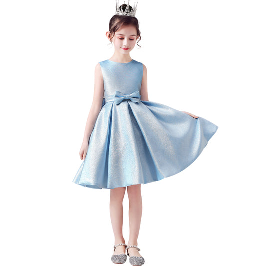 Junior Bridesmaid Dress For Wedding Flower Girl Princess Dress Short Sleeve