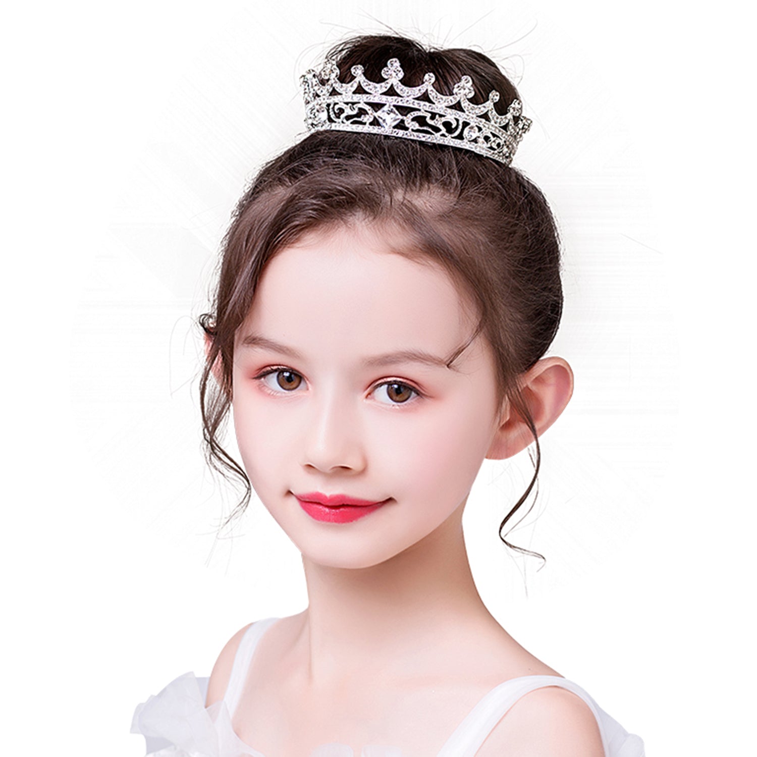 Silver Crystal Hair Accessories Front View